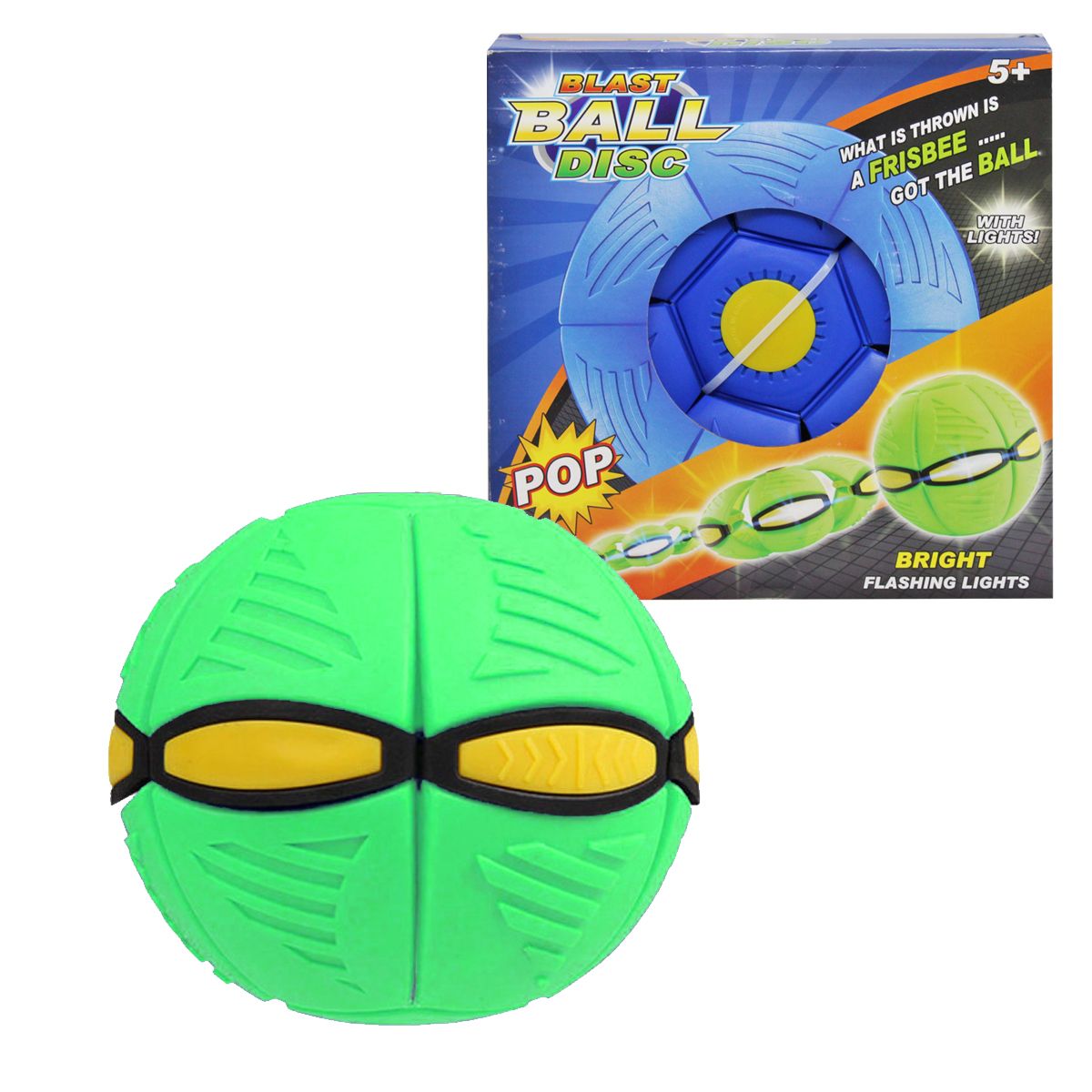 Мяч-трансформер "Flat Ball Disc: Мячик-фрисби", салатовый Мяч-трансформер "Flat Ball Disc: Мячик-фрисби", салатовый