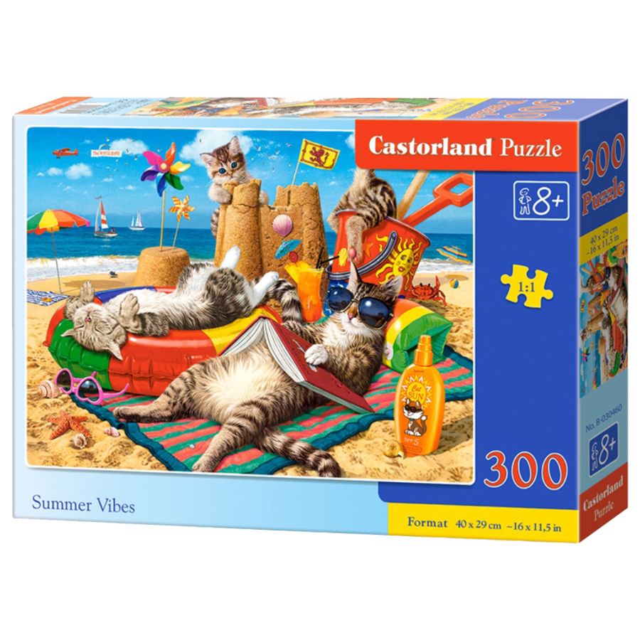 Пазли "Коти на пляжі", 300 елементів