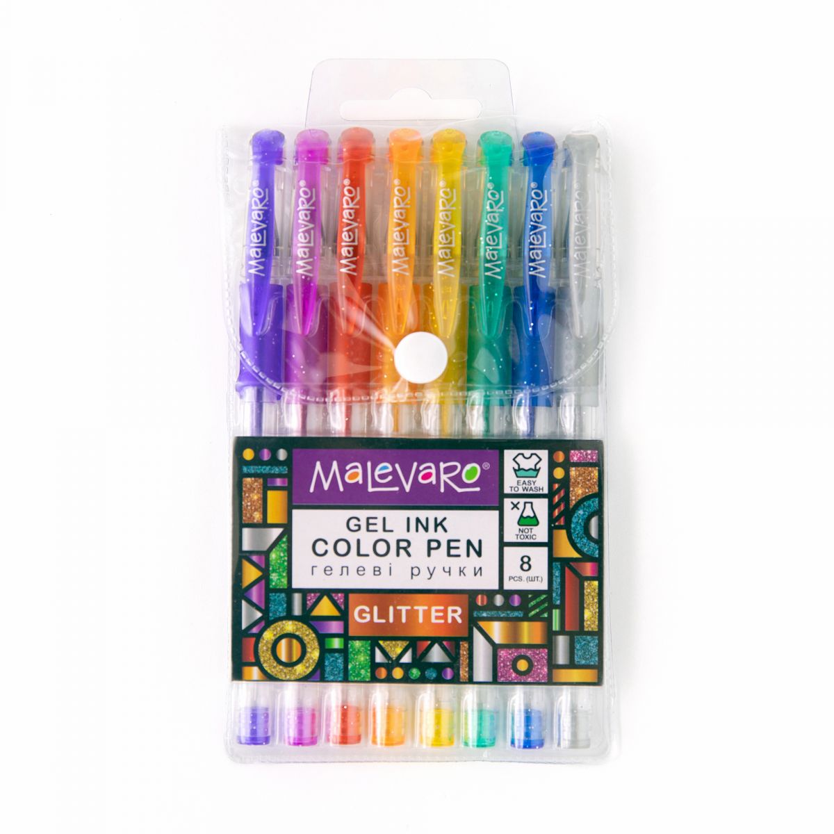Набір різнокольорових ручок "Glitter", 8 кольорів