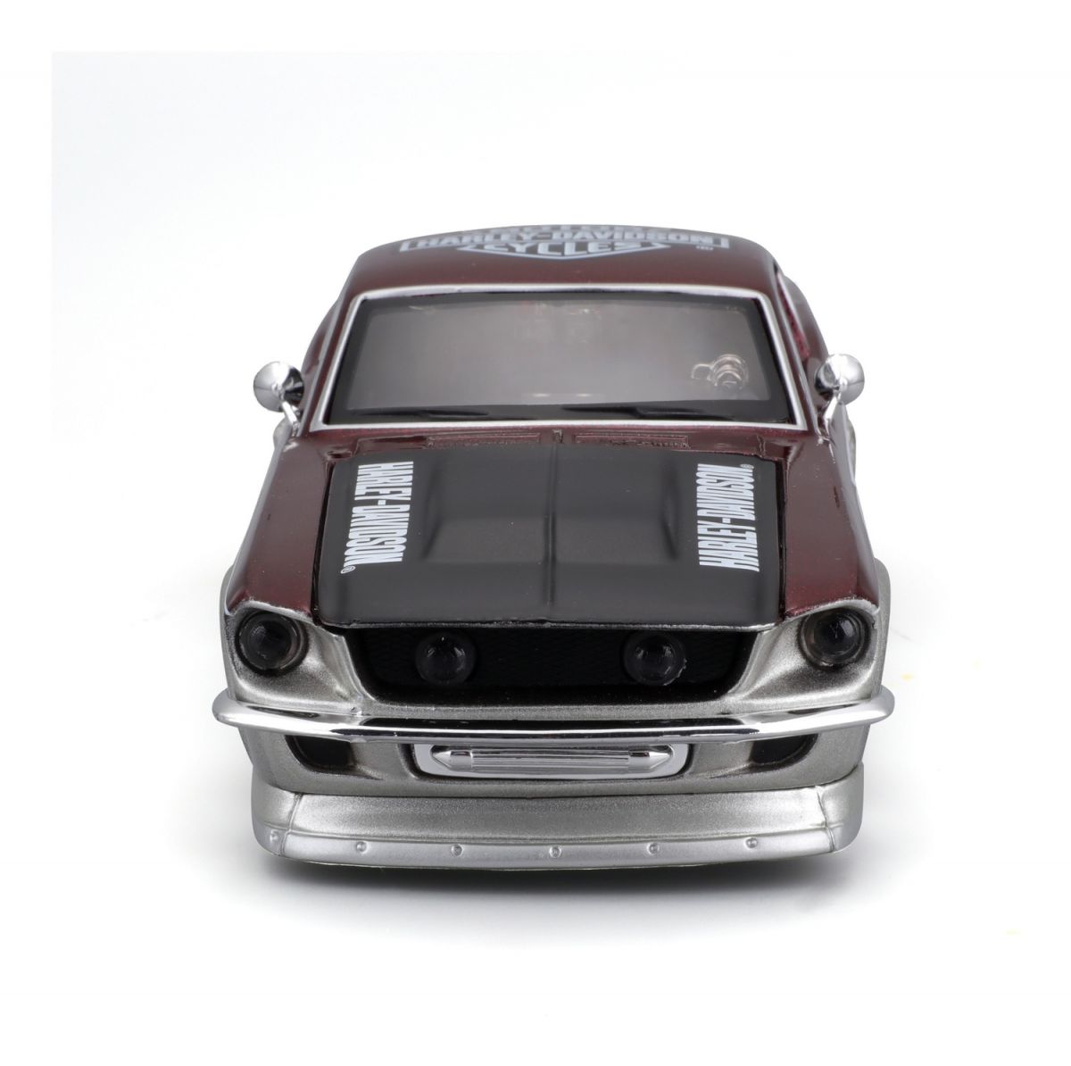 Машинка іграшкова Harley-Davidson 1967 Ford Mustang GT, масштаб 1:24, мет. червоний/срібний  фото 19