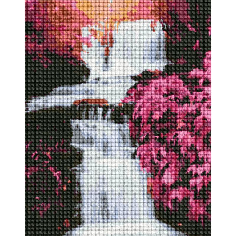 Алмазна мозаїка "Тропічний водоспад" 40х50см