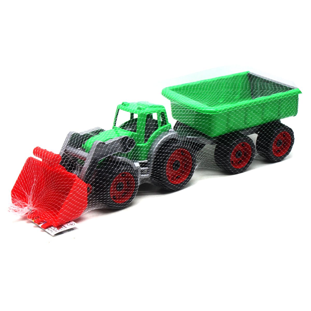 Трактор з ковшем і причепом ТехноК (зелений)