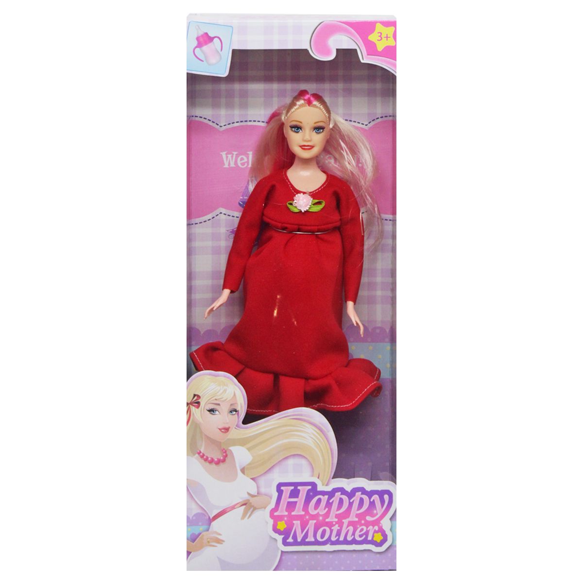 Вагітна лялька "Happy Mother" у червоному