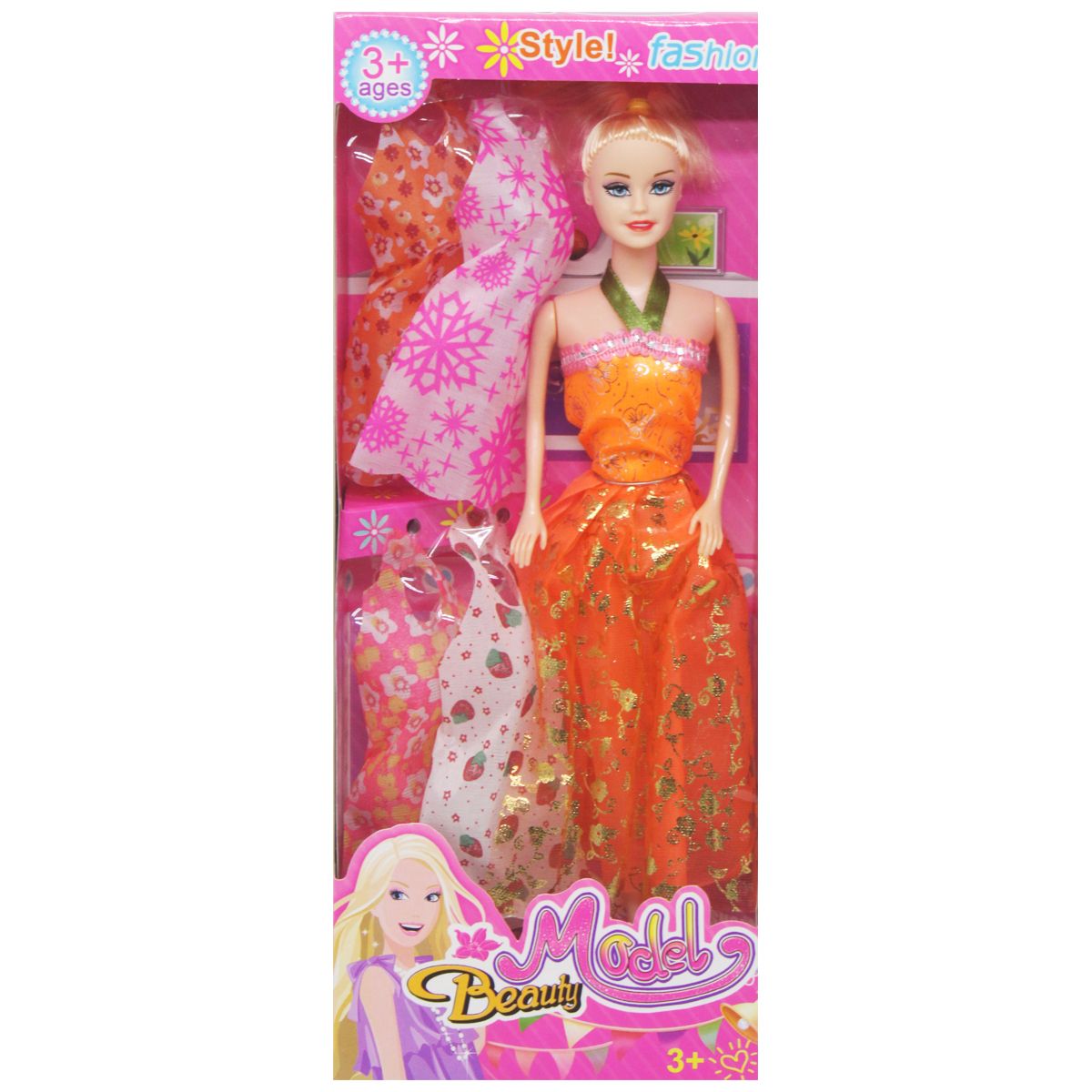Лялька з нарядами "Model" у помаранчевому