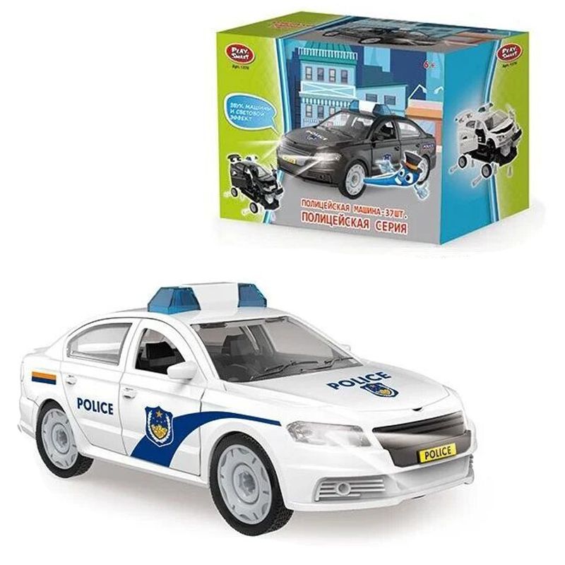 Машинка конструктор "Полиция", белая
