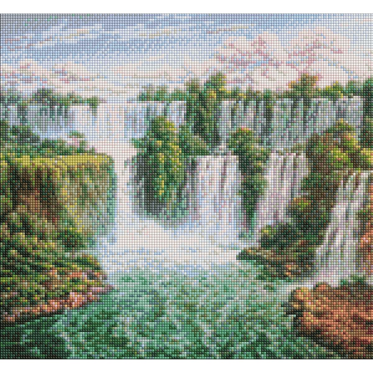 Алмазная мозаика "Живописный водопад" 40х50см