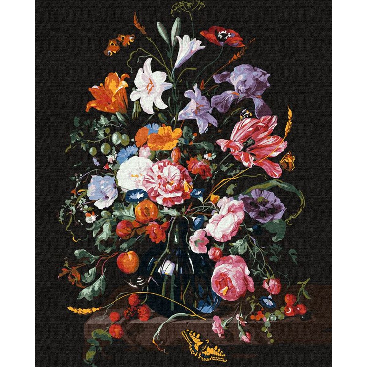 Картина за номерами "Ваза з квітами та ягодами" ★★★★★  фото 1