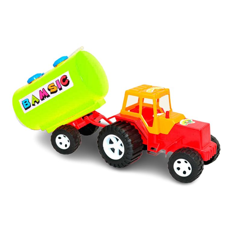 Трактор з цистерною (жовтий+зелений)