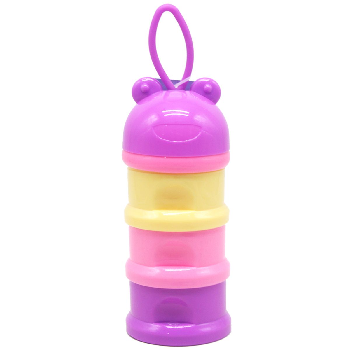 Контейнер для детских смесей фіолетовий, жовтий, рожевий