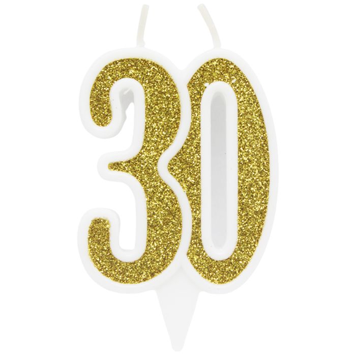 Свічка декоративна "30", золото