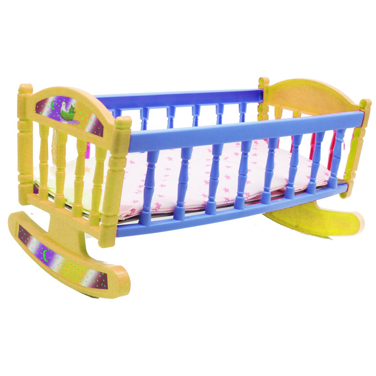 Ліжечко з постіллю, жовто-блакитна  фото 1