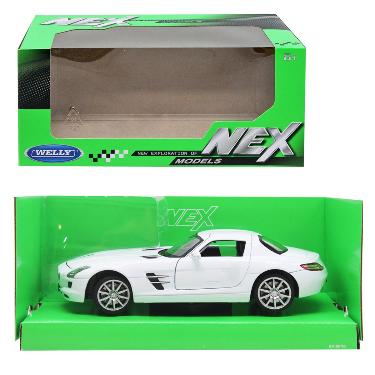 Машина металл Mercedes-Benz SLS AMG 1:24 белая Машина металл Mercedes-Benz SLS AMG 1:24 белая