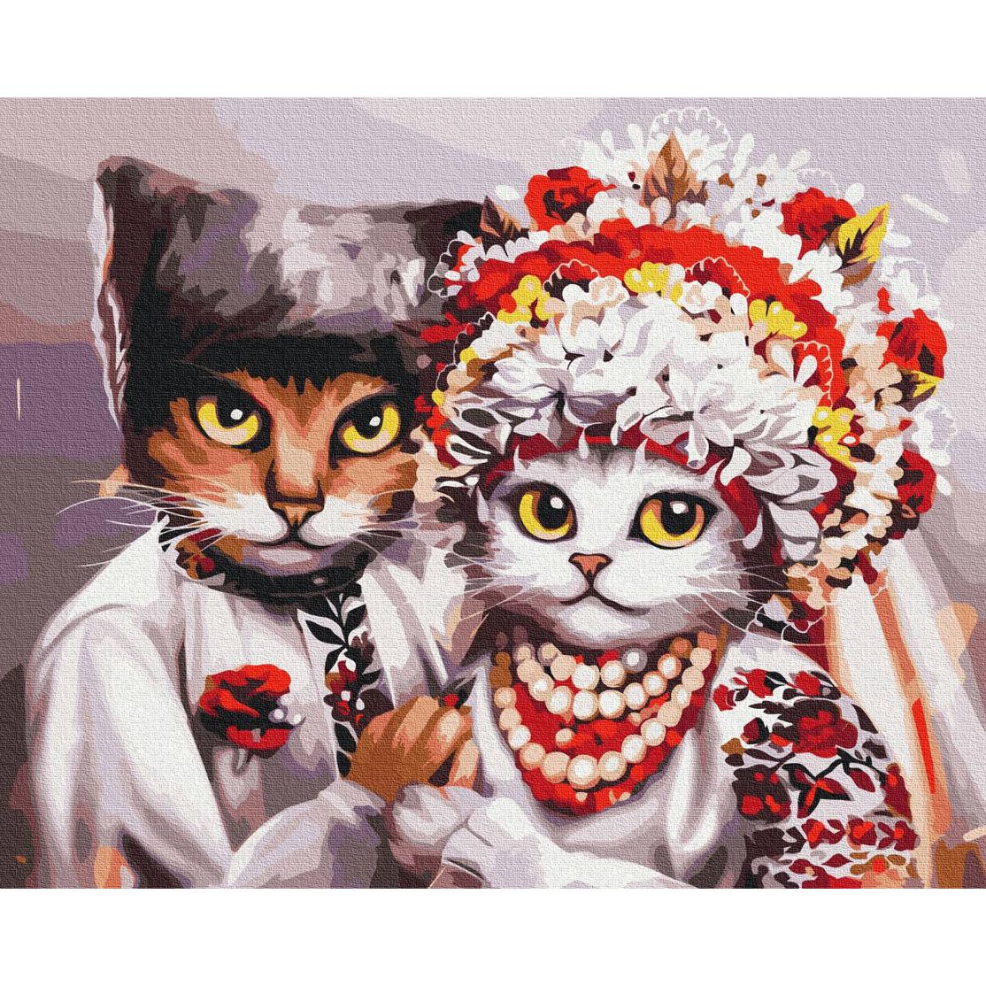 Картина по номерам "Свадьба украинских котиков" ©Маріанна Пащук ★★★ фото 1 Картина по номерам "Свадьба украинских котиков" ©Маріанна Пащук ★★★ фото 1
