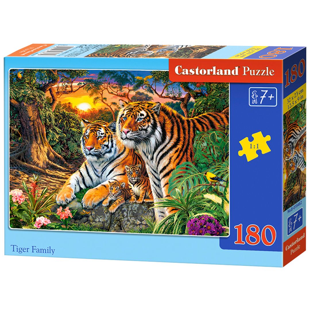 Пазли "Родина тигрів", 180 елементів