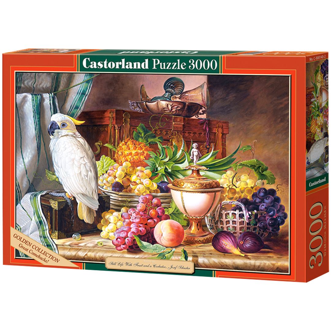 Пазли "Натюрморт із фруктами та какаду", 3000 елементів