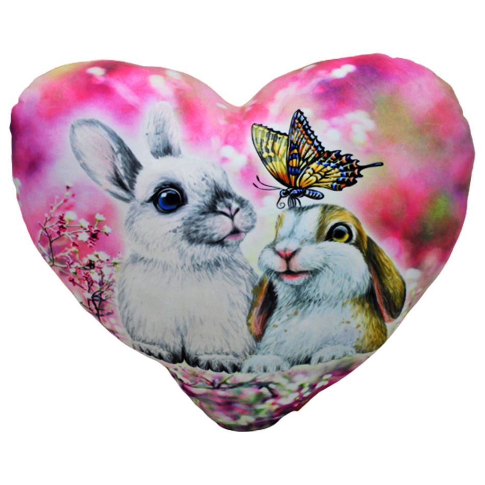 Подушка-сердечко "Кролики"