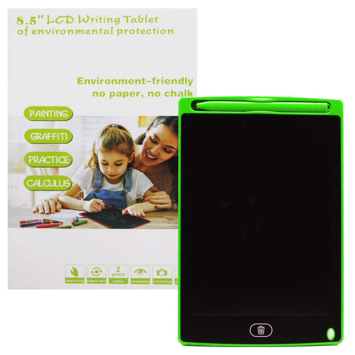 Уцінка.  Планшет для малювання "LCD Writing Tablet", зелений - Екран не чорний, а зелений