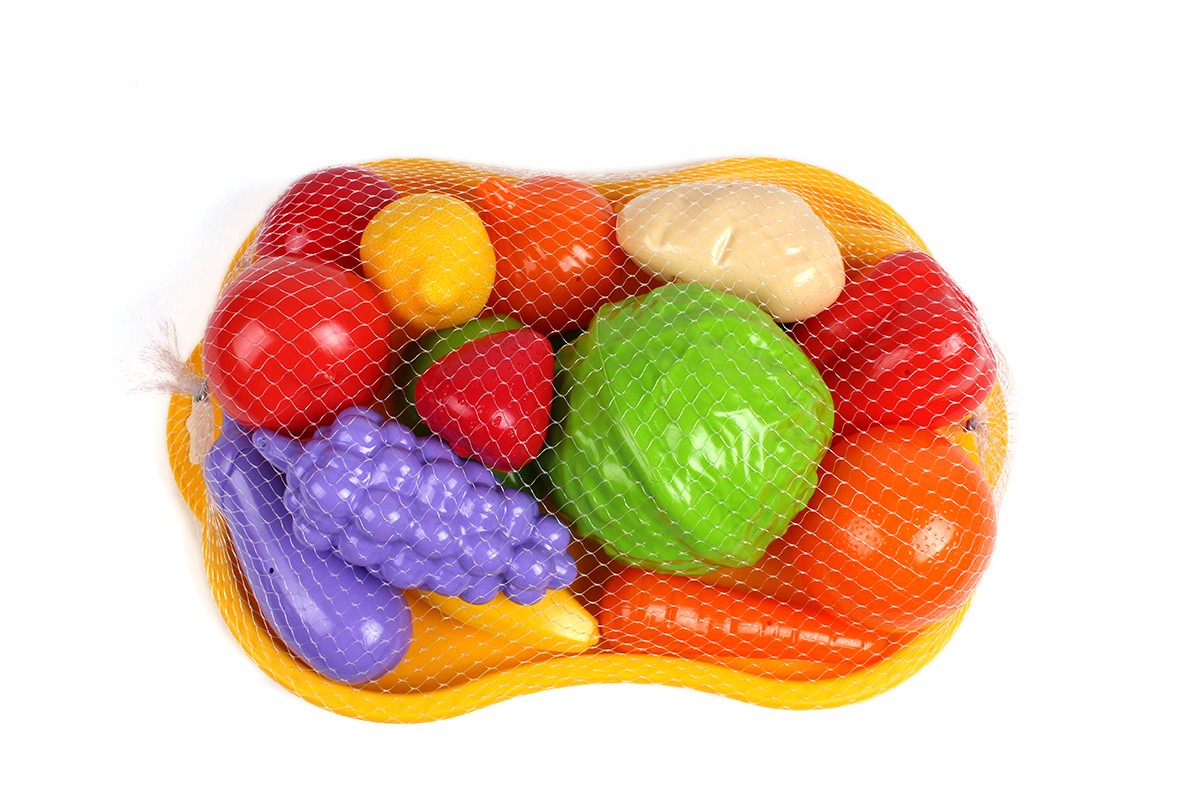 Набор фруктов и овощей, с подносом (16 эл)