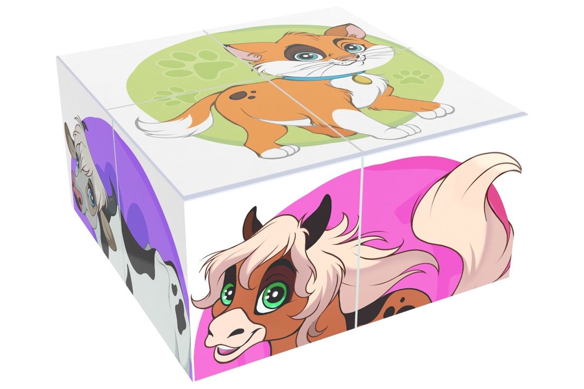 Кубики "Домашні тварини" (4 шт)  фото 2