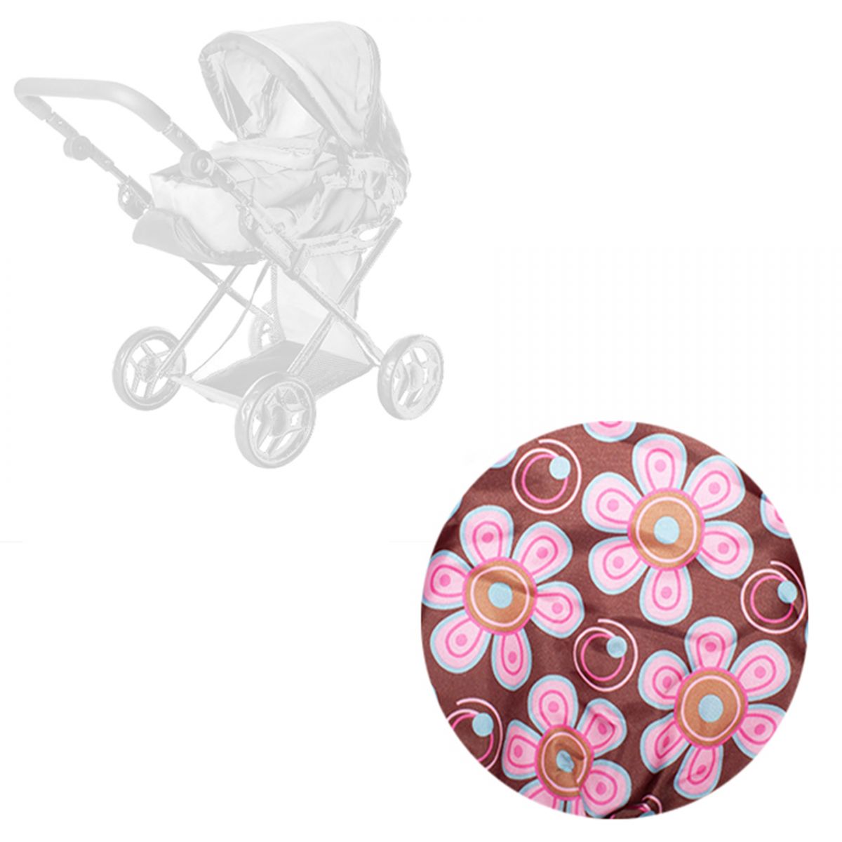 Коляска для ляльок, мікс принтів  фото 2