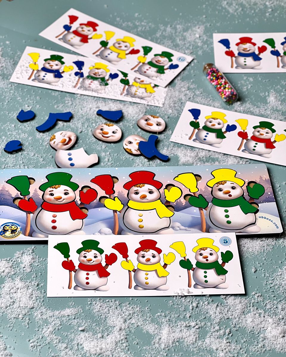 Игра с карточками "Веселые снеговики"