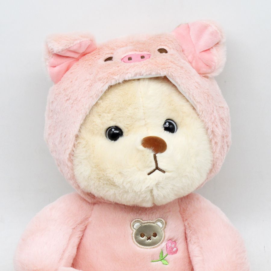 М`яка іграшка "Ведмедик в костюмчику", рожевий