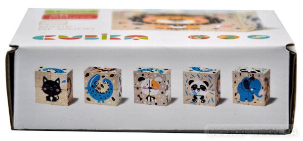 Кубики деревʼяні "Тварини", 4 штуки