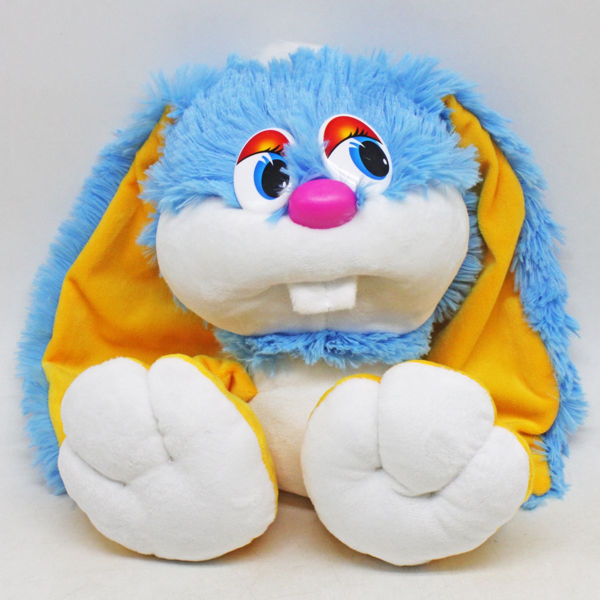 Мʼяка іграшка "Зайка-коротунчик", 30 см, блакитний
