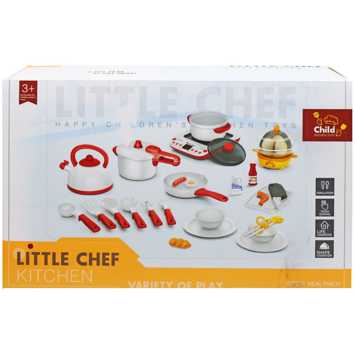 Плита на батарейках "Little Chef", з продуктами та посудом