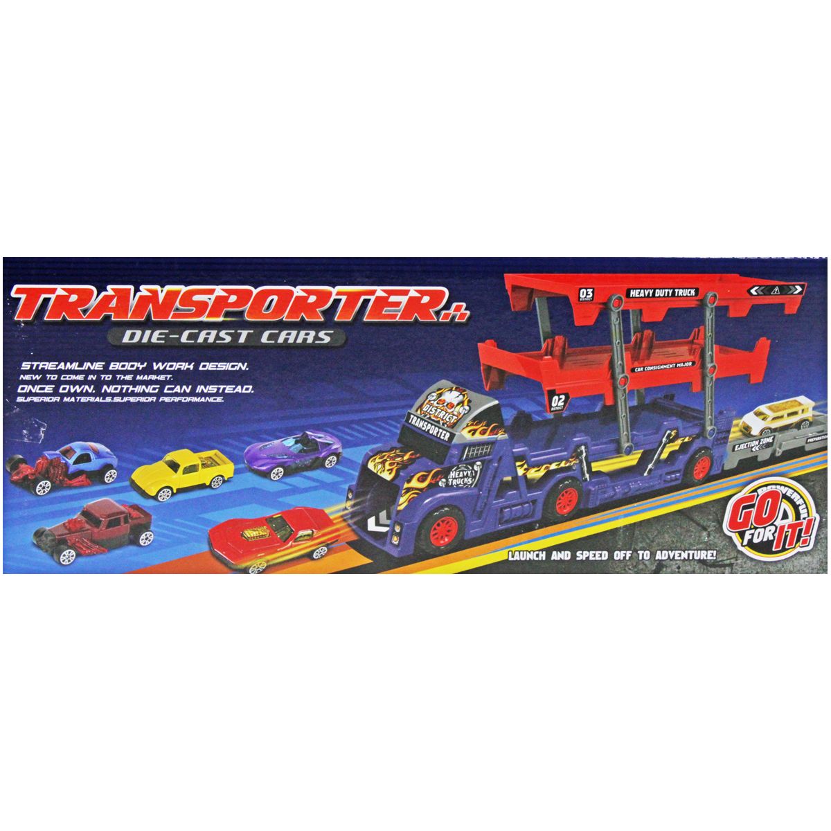Трейлер с машинками "Transporter", 4 машинки