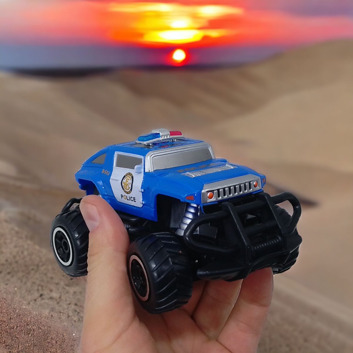 Машинка на радиоуправлении "Hummer Police", синяя