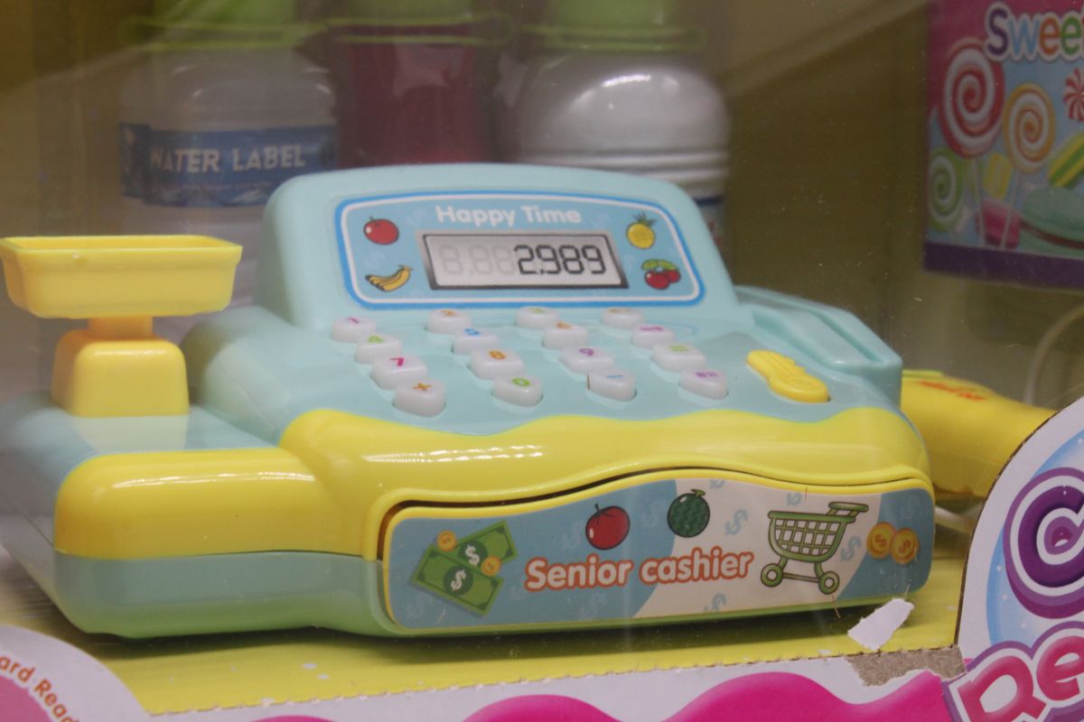 Касовий апарат із продуктами "Cash register" (блакитний)