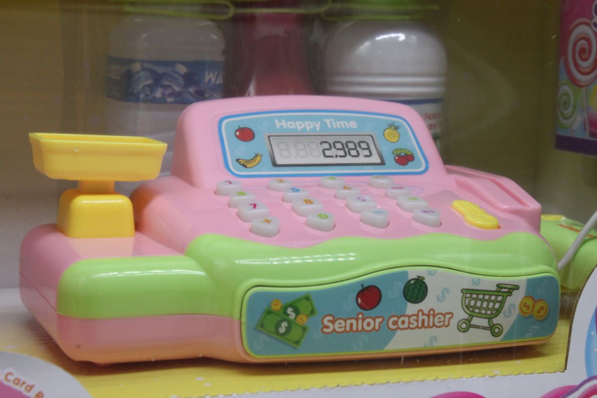 Касовий апарат із продуктами "Cash register" (рожевий)