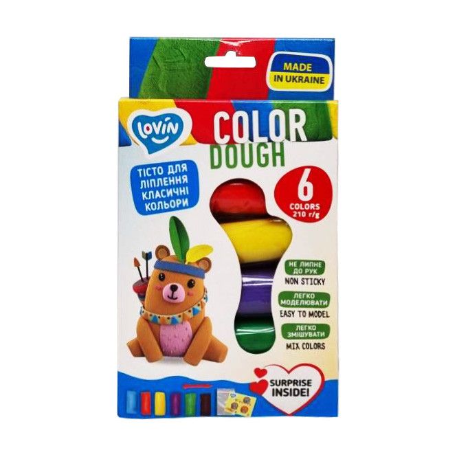 Набор для лепки с тестом "Lovin Color Dough", 6 цветов