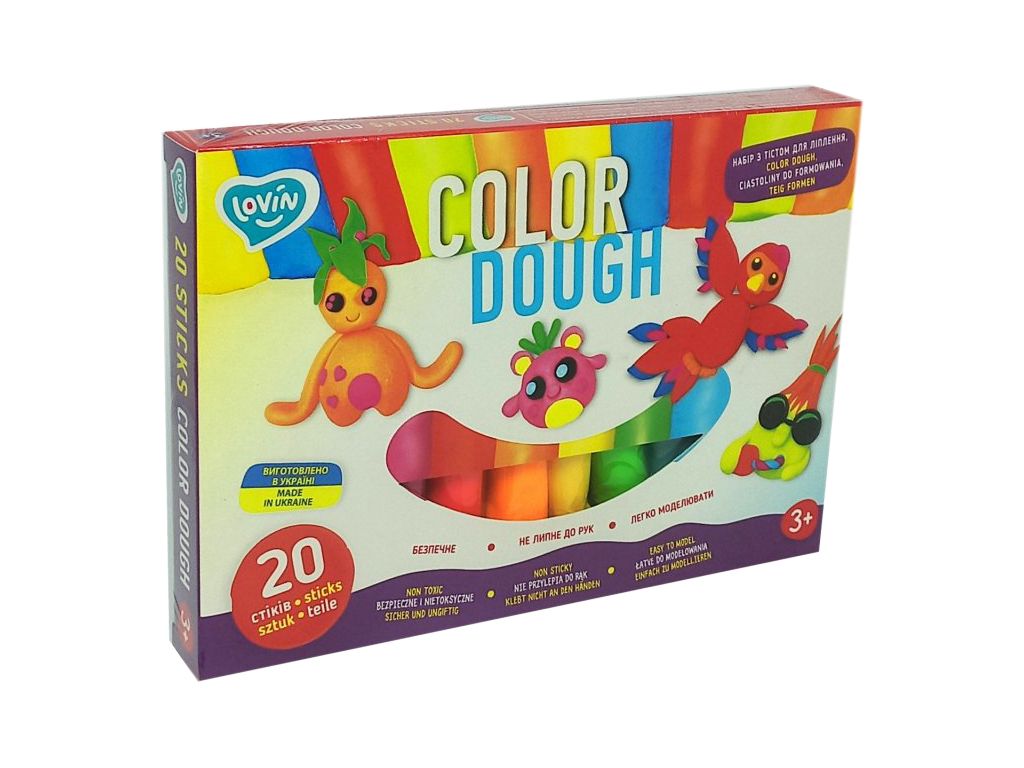 Набор для лепки с тестом "Lovin Color Dough", 20 стиков