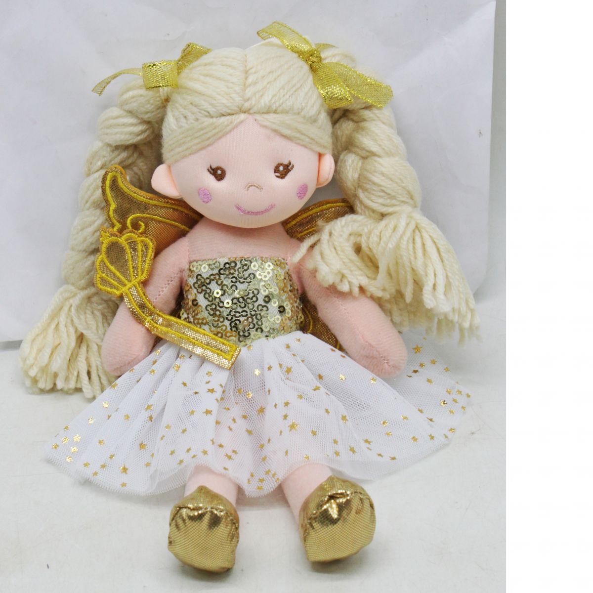 Мягкая кукла "Ангелочек", золотистая (23 см)