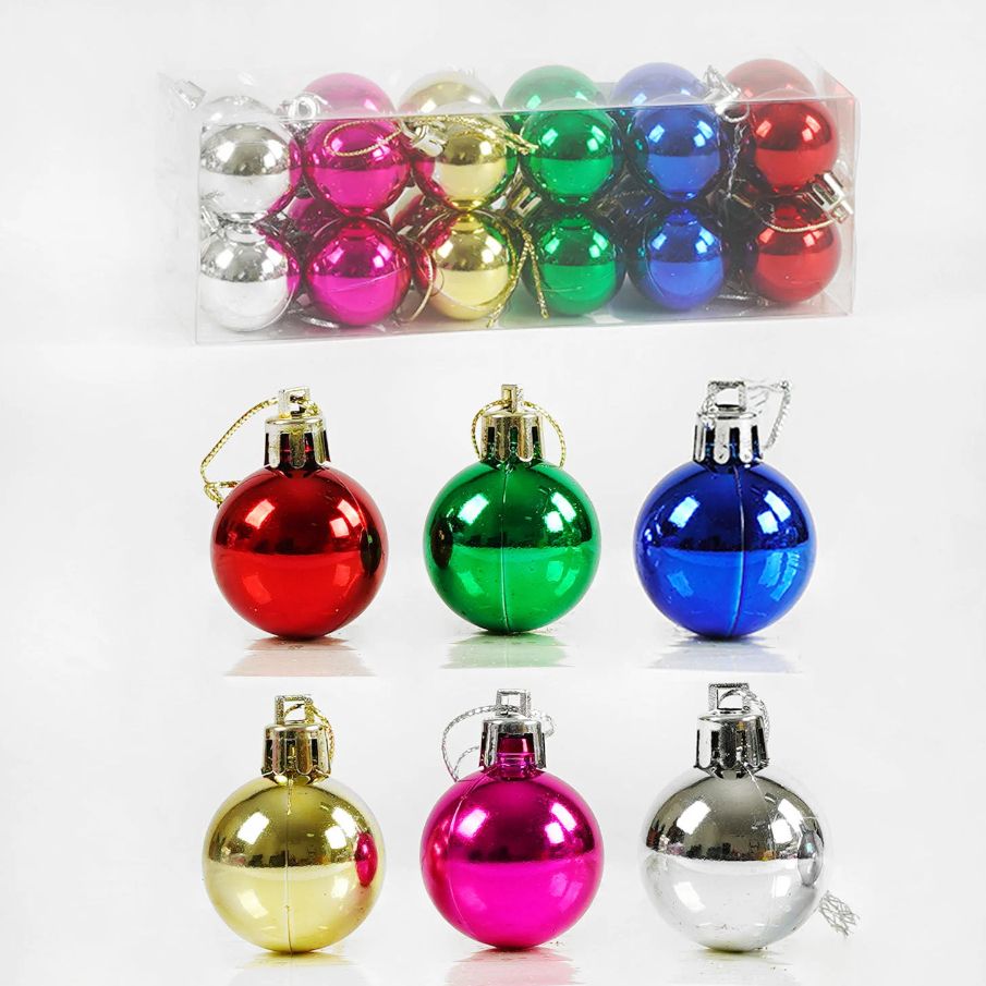 Набір новорічних кульок "Святкова палітра" (24 шт)