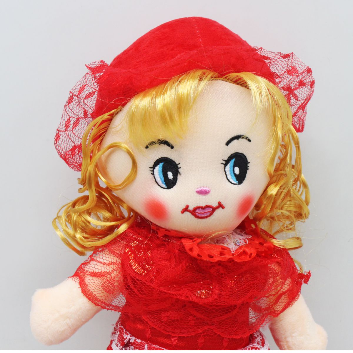 Мягкая кукла "Полина", красная (37 см)