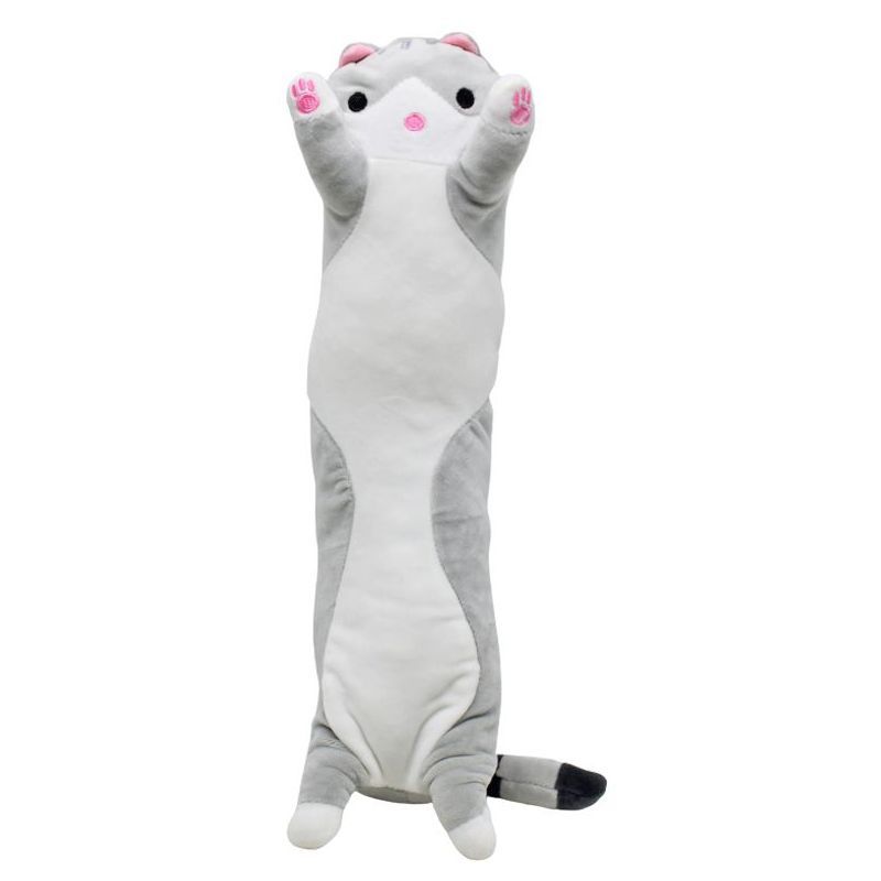 Мʼяка іграшка-обіймашка "Кіт-батон", сірий, 70 см