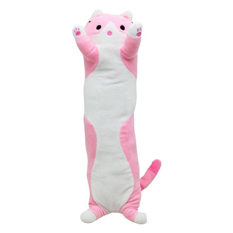 Мʼяка іграшка-обіймашка "Кіт батон", 45 см (рожевий)
