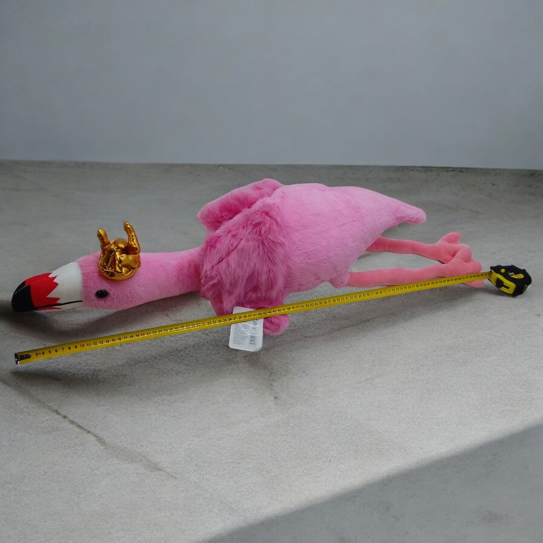 Мʼяка іграшка "Фламінго-обіймусь", в короні, 100 см (рожевий)