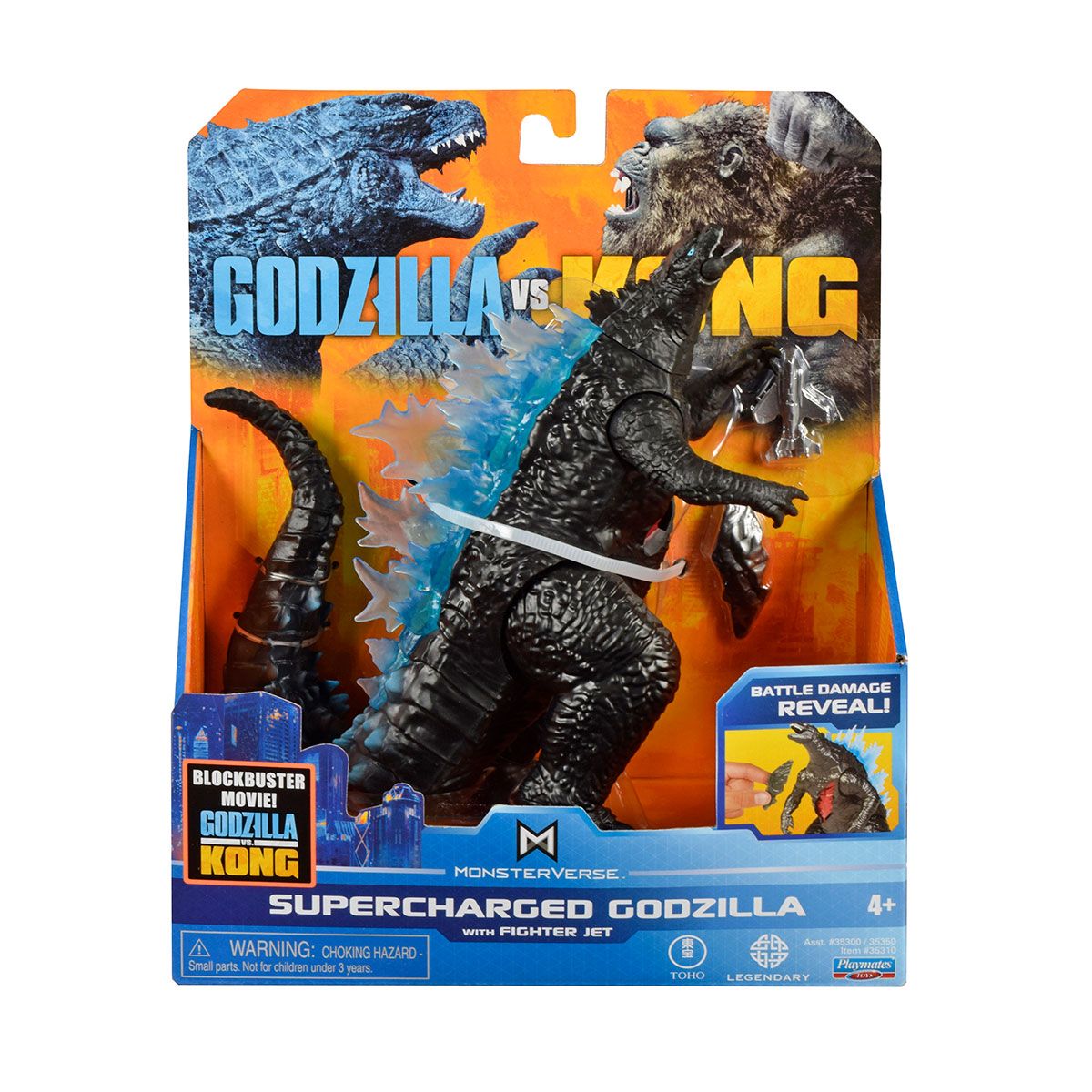 Фігурка Godzilla vs Kong - Ґодзілла з суперенергією та винищувачем
