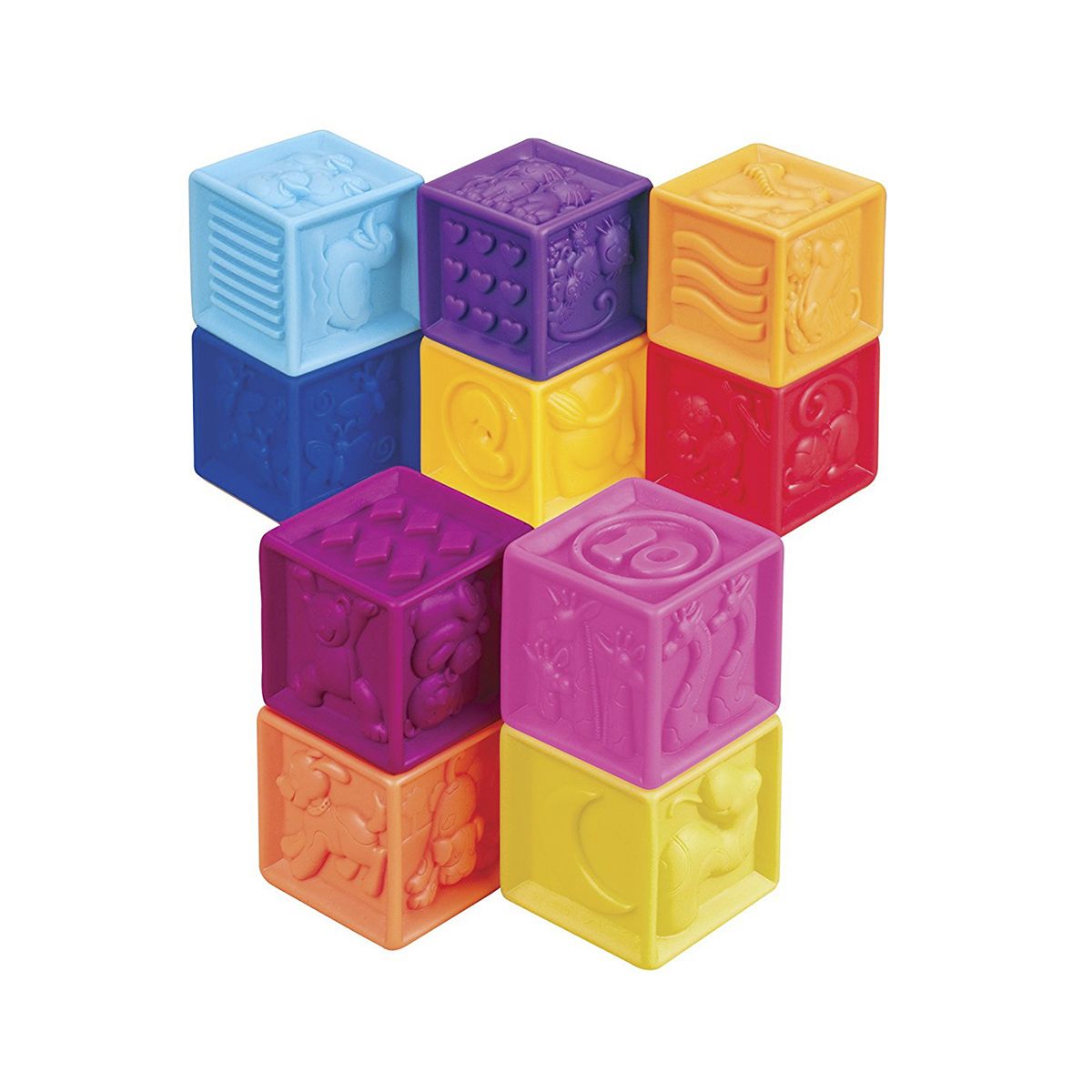 Розвиваючі силіконові кубики, 10 кубиків, у сумочці