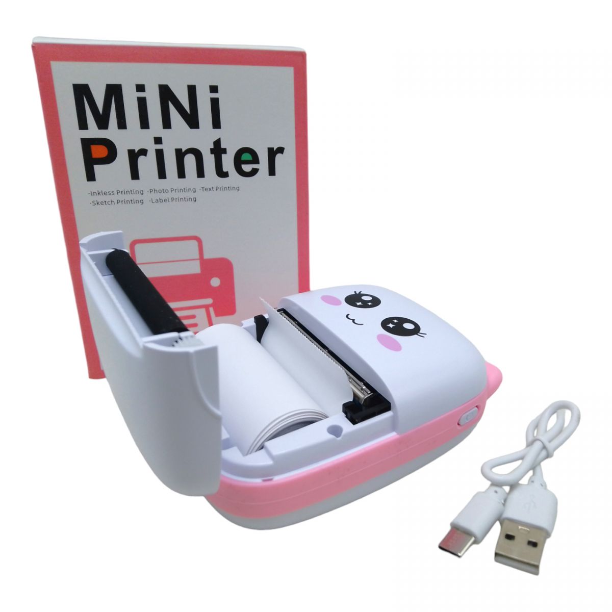 Портативний термопринтер "Mini Printer" (рожевий) Вид 2