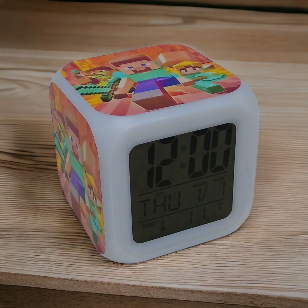 Годинник-нічник електронний "Minecraft", мікс