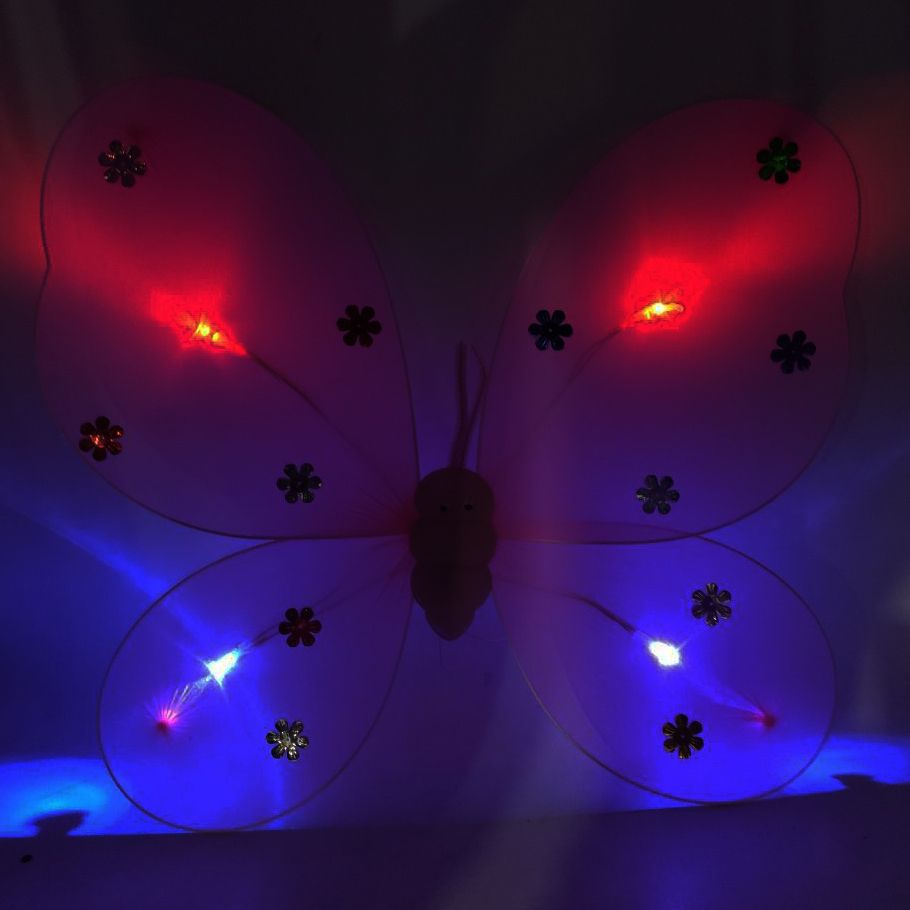 Крылья бабочки со световыми эффектами (малиновые)