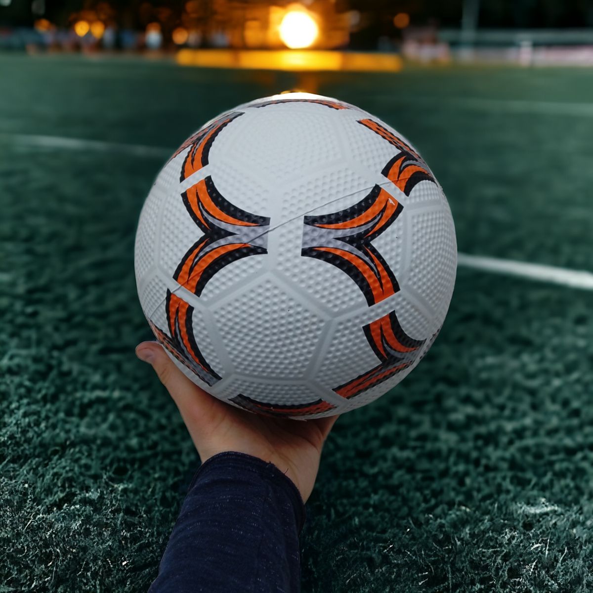 Мяч футбольный (номер 5), резиновый, оранжевый