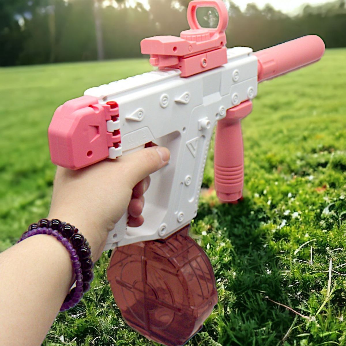 Водный пистолет на аккумуляторе "Vector", розовый