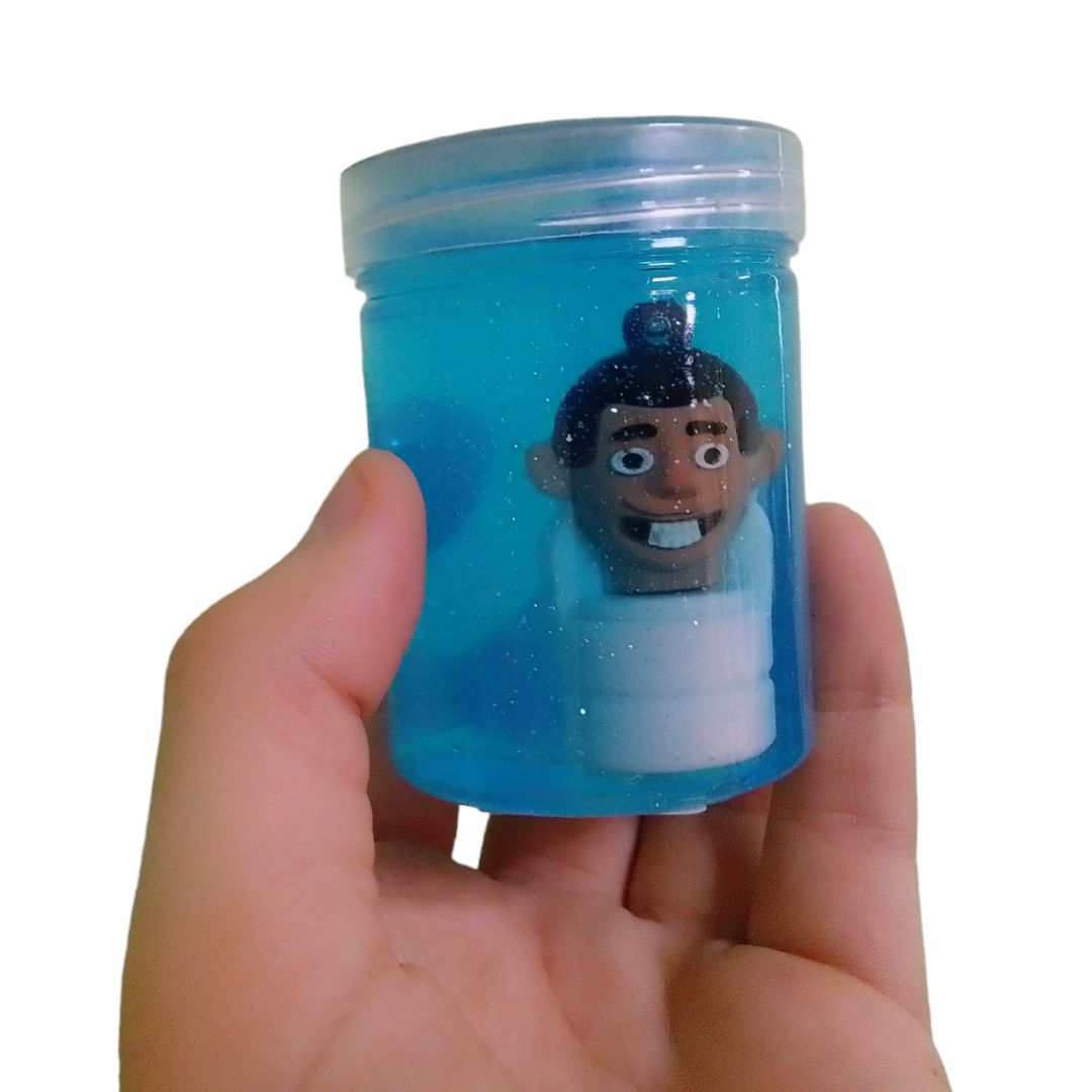 Жвачка для рук с игрушкой "Skibidi Toilet" (голубая)