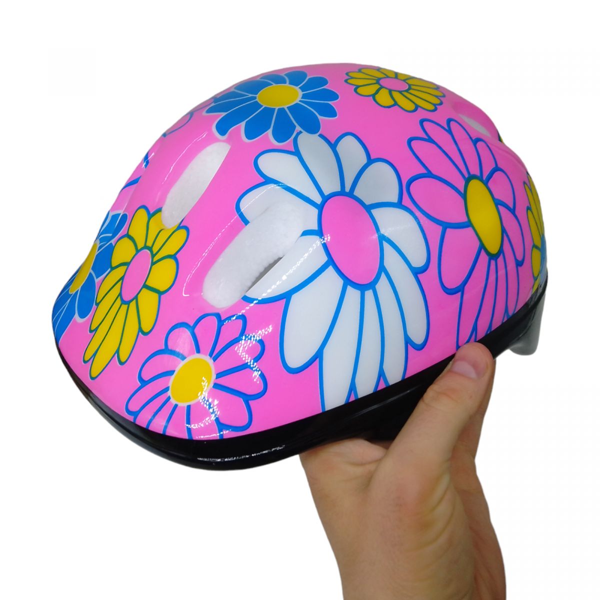 Детский защитный шлем для спорта, цветы (розовый)